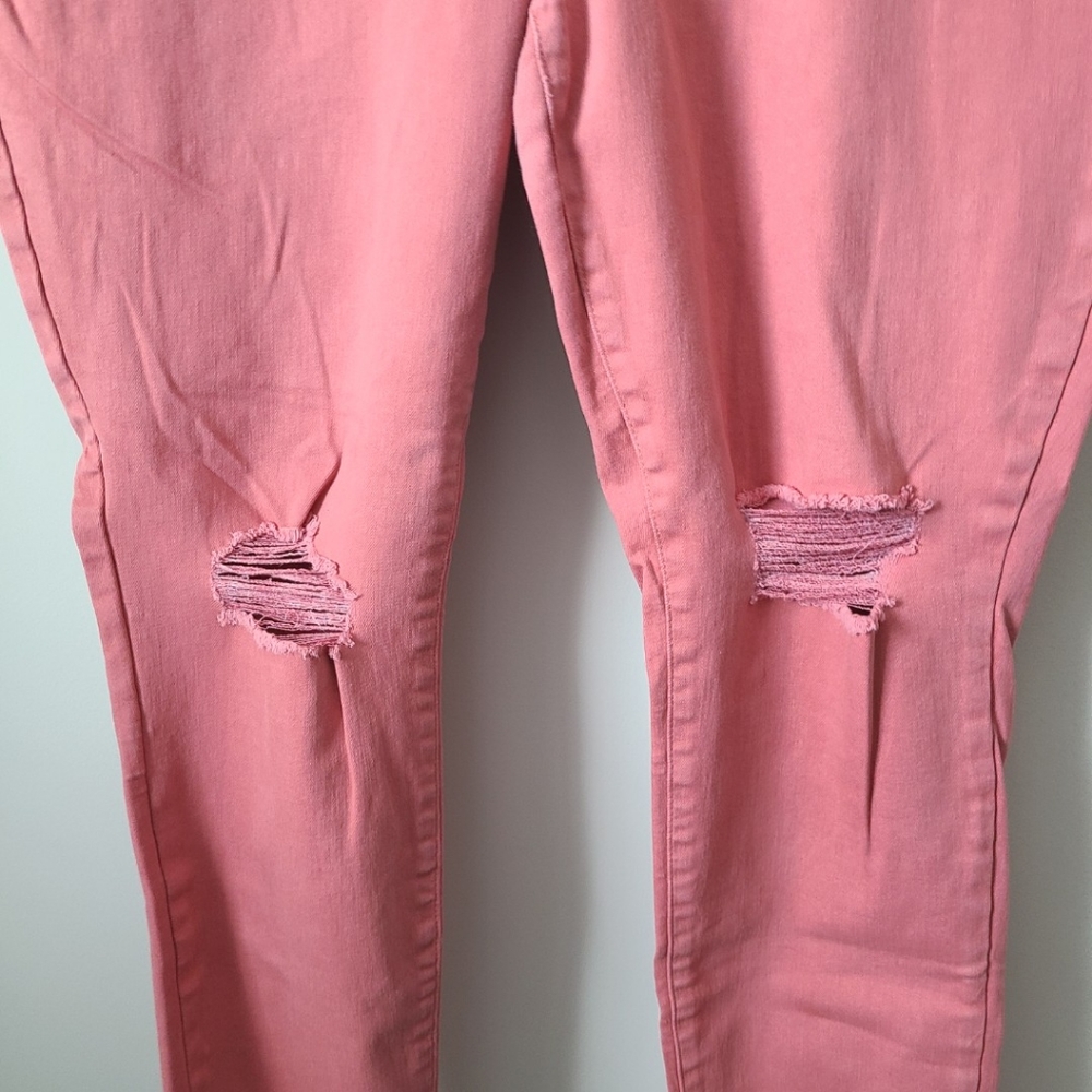 Old Navy Coral Distressed Skinny Jeans Size 18 - Picture 2 of 9